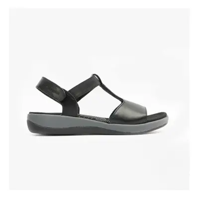 (UK 3) Hush Puppies SYLVIE Womens Leather Sandals Black