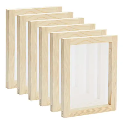 6 Pack Wood Silk Screen Printing Frame Kit for Beginners and Kids