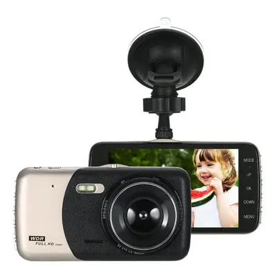 4" Dual Lens 1080P HD Car DVR Dash Cam Camera Camcorder