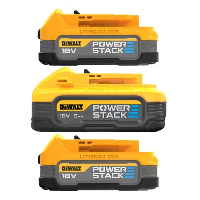 DeWalt x1 DCBP518 18v 5.0ah Powerstack Battery x2 18v DCBP034 Compact Batteries