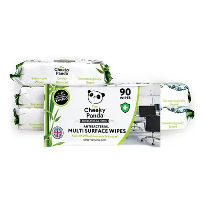 The Cheeky Panda Antibacterial Wipes | Bulk Pack of x Cheeky Surface Wipes (540 Total) | Perfect