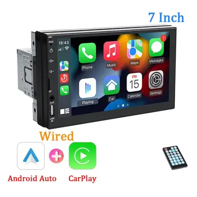 (Type 1) Hippcron Car Radio Mp5 Player Din Bluetooth Hd 7" Touch Screen Stereo 12v With Carplay