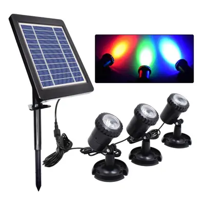 (black, RGB Color) Led Solar Spotlights Waterproof Solar Powered Garden Pond Light Warm White La