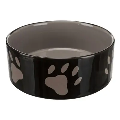 Trixie Ceramic Bowl With Paw Prints For Dogs, 1.4 Litre, Brown/cream - Dog - bowl ceramic dog tr