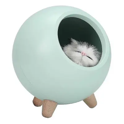 Cat Pet House Table Lamp, Cute Cat Night Light Little Pet House Dual Power Usb Charging Led Nigh