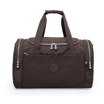 (coffee, 45*24*29cm) Nylon Large Capacity Travel Bag Fashionable Waterproof Lightweight Wear-res