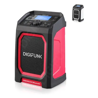 DigiFunk Work Site Radio | USB Rechargeable | DAB+, DAB, FM, Bluetooth, AUX Input | IP65 Waterpr