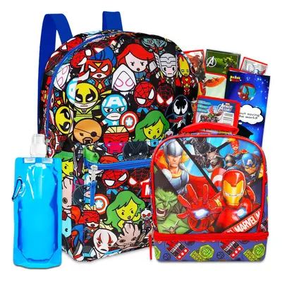 Avengers Backpack with Lunch Bag Bundle with Avengers Backpack for Boys Avengers Lunch Box Water