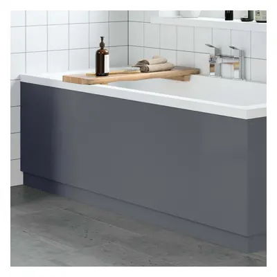 Modern Bathroom 1700mm Front Bath Panel 18mm MDF Grey Gloss Plinth Easy Cut