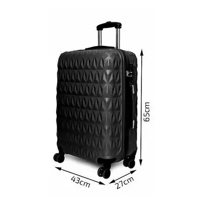 (Black, Medium) Hampton & Stewart Diamond Design HardShel Suitcase