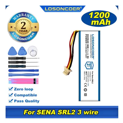 (SRL2 Wire) Original 100% Mah Polymer Battery, 1200, For Sena Srl2 Bluetooth Headset