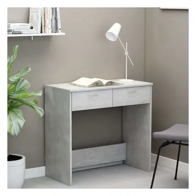 vidaXL Desk Concrete Grey Engineered Wood Corner Table Office Workstation