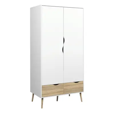 Oslo Wardrobe Doors Drawers in White and Oak