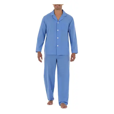 Fruit of the Loom Men's Long Sleeve Broadcloth Pajama Set French Blue 5X