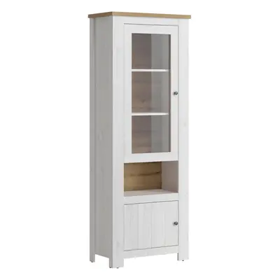 Celesto Door Display Cabinet in White and Oak