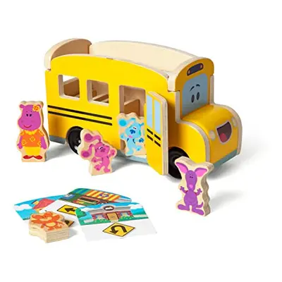 33011 Blue's Clues & You Wooden Pull-Back School Bus, Multi