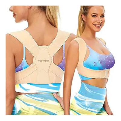 Vicorrect Posture Corrector for Women and Men, Adjustable upper back straightener posture correc