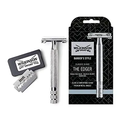 WILKINSON SWORD - Double Edge For Men | Premium Stainless Steel Safety Razor | Razor Handle + Bl