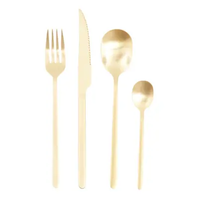 AVIE 16PC GOLD FINISH CUTLERY SET