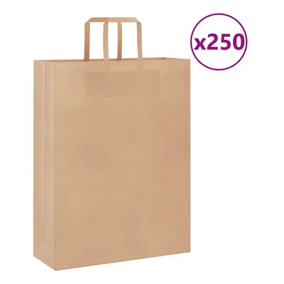 (brown, x x cm/ pcs) vidaXL Paper Bags pcs with Handles White 21x11x28 cm Paper Grocery Bag