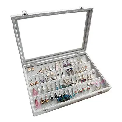 BIENSER Earrings Organiser, Velvet Clear Lid Earring Holder & Pairs Earrings Storage Box, Jewell