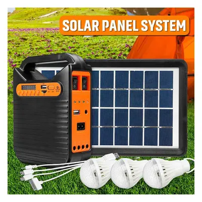 25W Home bluetooth USB Charger Home System Solar Power Panel Generator Kit with FM Radio LED