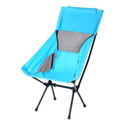 (Blue) Outdoor Camping Chair Oxford Cloth Portable Folding Lengthen Camping Ultralight Chair Sea