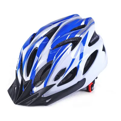 (Blue) Professional Road Mountain Bike Helmet Hole Breathable Ultralight Cycling Helmet Motorcyc