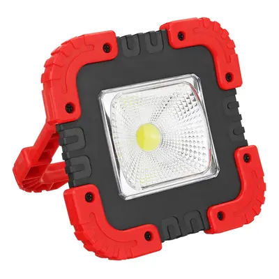 (Red) Portable 20W Solar LED Work Light COB Camping Lamp USB Rechargeable Flood Spot Lamp Hand L