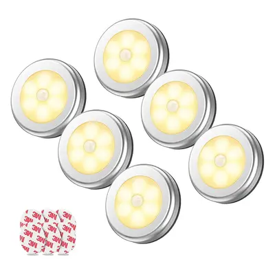 6 Pcs Night Light, Motion Sensor Lights Indoor Battery Powered, LED Stair Lights Motion Sensor, 