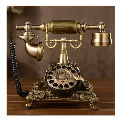 (Bronze) Vintage Antique Retro Rotary Handset Telephone