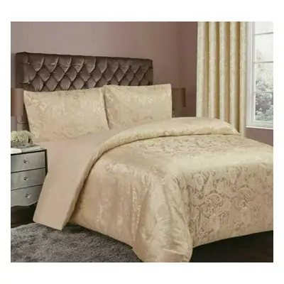 (Beige (Duvet-Set), Double ) 3PCs Luxury Cleo Bedspread Throw Comforter Soft Bedding Set & Duvet