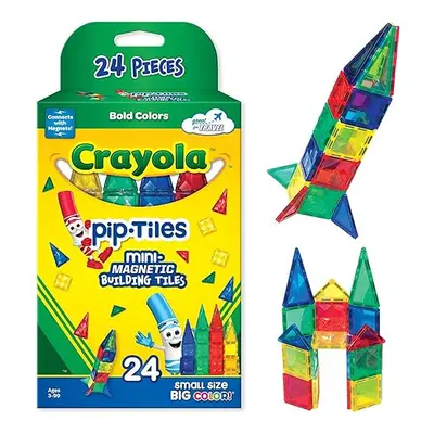 CreateOn Crayola Mini Magnetic PIP-Tiles Building Set for Kids Magnetic Building Toys for Kids S