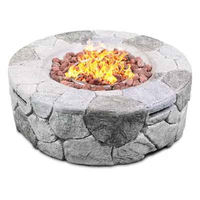 Centurion Supports Fireology KALUYA Grey Lavish Garden & Patio Gas Fire Pit with Eco-Stone Finis