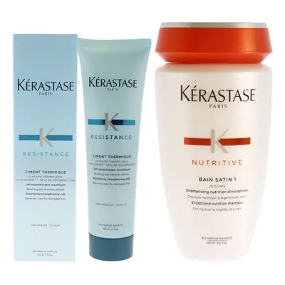 Kerastase Resistance Ciment Thermique and Nutritive Bain Satin Shampoo Kit For Unisex Pc Kit 5.1