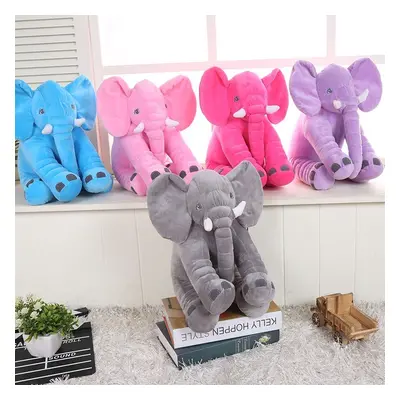 (PURPLE, 60cm) 30/40/60cm Fashion Animal Plush Elephant Doll Stuffed Elephant Plush Soft Kid Toy