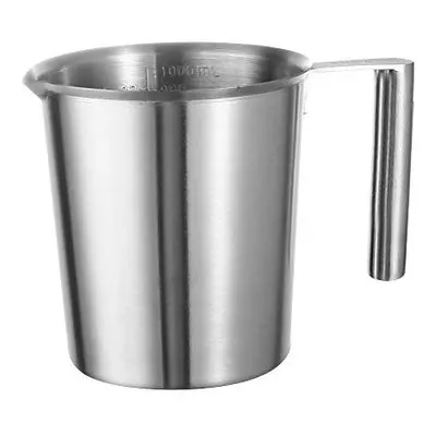 Measuring Jug 1000ml Stainless Steel Measuring Cup Milk Froth Jug Metal Melting Pot Wax Cup Unbr