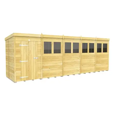 (5ft x 20ft Single Door With Windows) Pent Shed 5ft x 20ft Fast & Free Days Nationwide Delivery