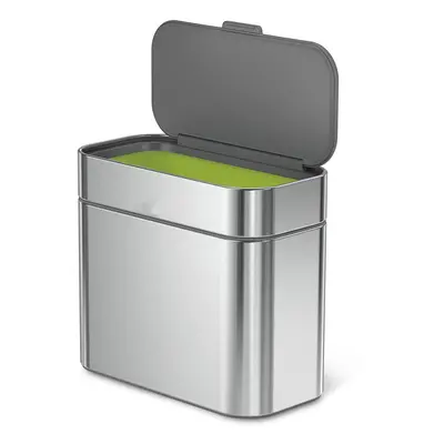 (Brushed Stainless Steel, 4L Detachable Compost Caddy) Indoor Kitchen Countertop Bin for Food Wa