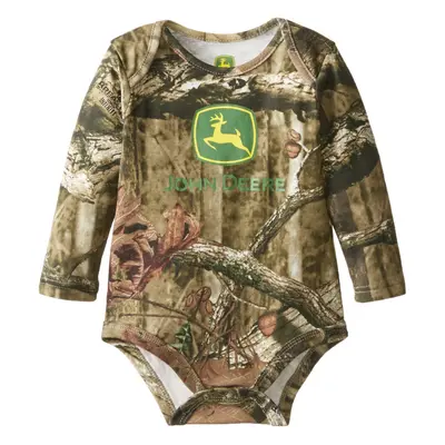 John Deere Baby Boys' Newborn Long Sleeve Trademark Bodyshirt Mossy Oa