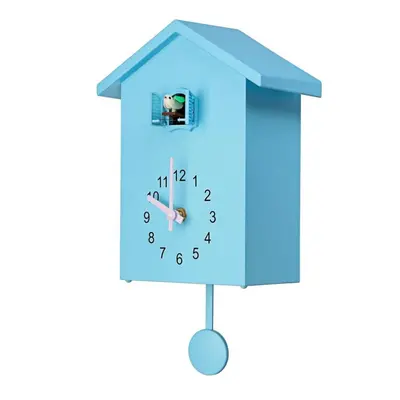 (blue) Cuckoo Quartz Wall Clock Modern Bird Home Living Room Hanging Watch Horologe Clocks Timer