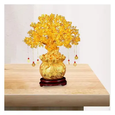 (L) Money Tree Statue ,lucky Figurine, Ornament Wealth Sculpture For Study Room