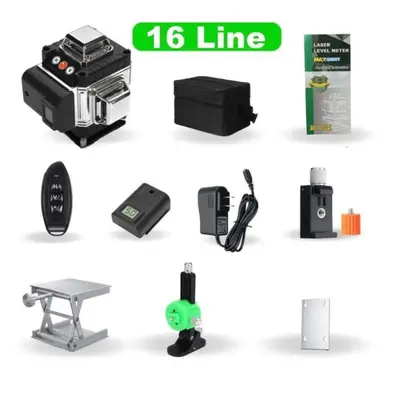 (silver, lines upgrade) Line 4d Silver Laser Level With Batteries Auto Leveling Wireless Remote 