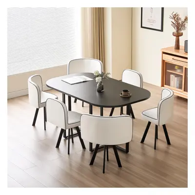 (Black, White) 150cm Rectangular Dining Table With Chairs Various Colours