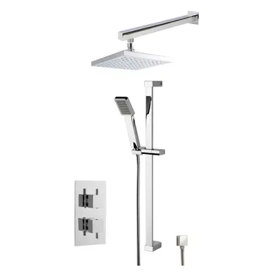 Concealed Square Twin Valve Shower Set - Chrome - Balterley