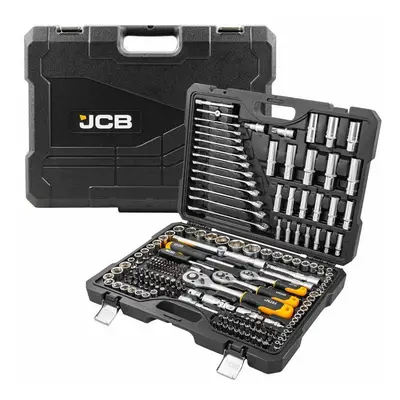 JCB Piece Socket and Tool Set, 3/8'', 1/4'' and 1/2''| JCB-42182-5