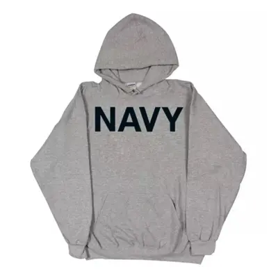 Pullover/Hooded Grey Sweatshirt- Navy Large