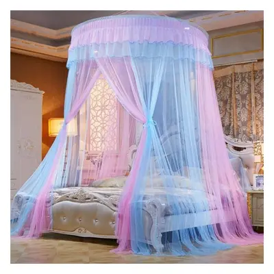 (pink,blue, 1.8m (6 feet) bed) Elgant Canopy Mosquito Net Hanging Bed Curtain Encryption Insect 