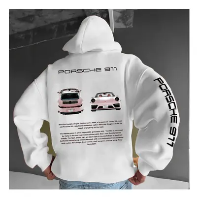 (White 4, XL) Porsche Hoodie, Car Sweatshirt Hoodie, Unisex Oversize Hoodie Shirt Top