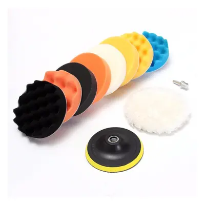 11pcs Inch Sponge Buffing Polishing Waxing Pad Kit for Polisher Drill Adapter